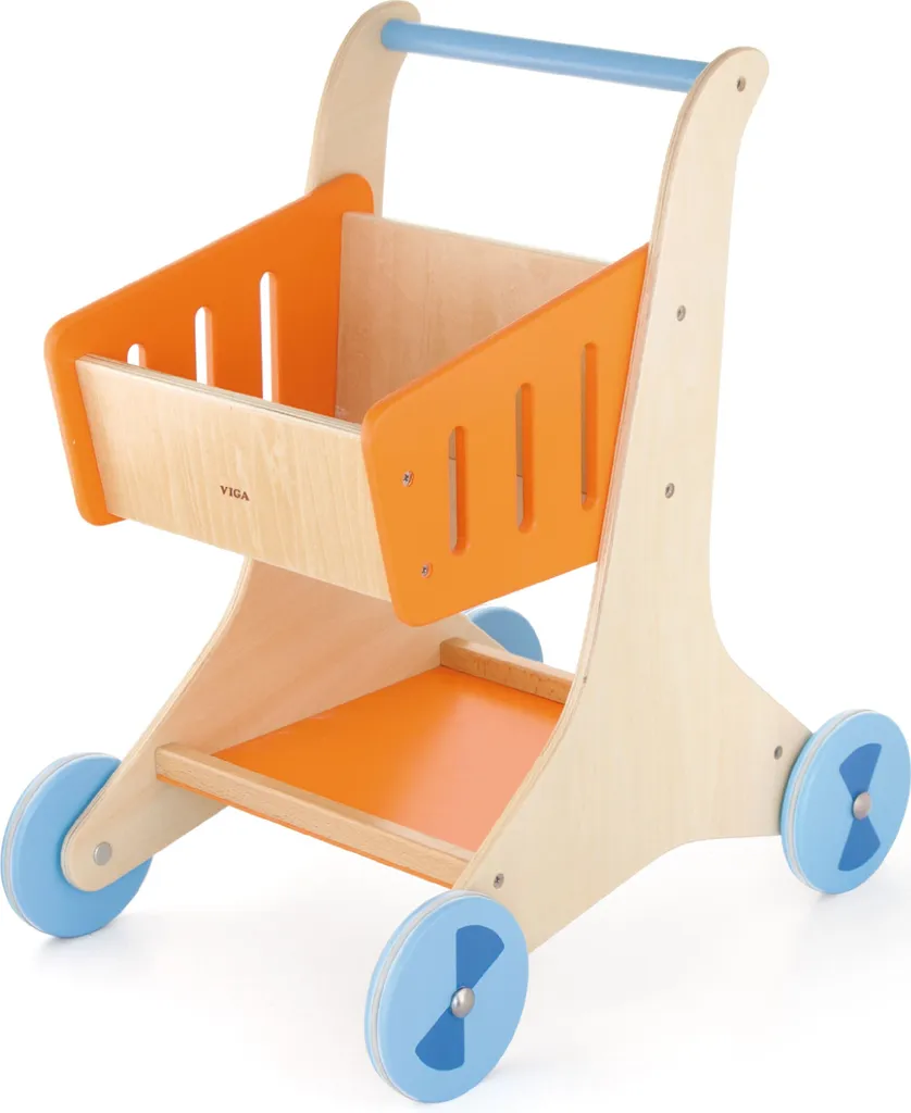Chariot de courses en bois Viga - Jouet stable pour premiers pas