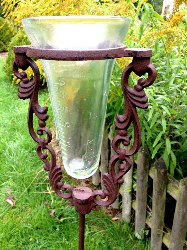 Glas-Regenmesser, originelle Dekoration Niederschlagsmesser als Beetstecker