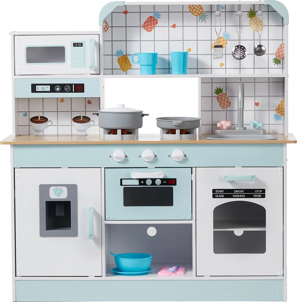 SucceBuy Cuisine en Bois Tout-en-un avec Sons et Lumières 3-8 Ans