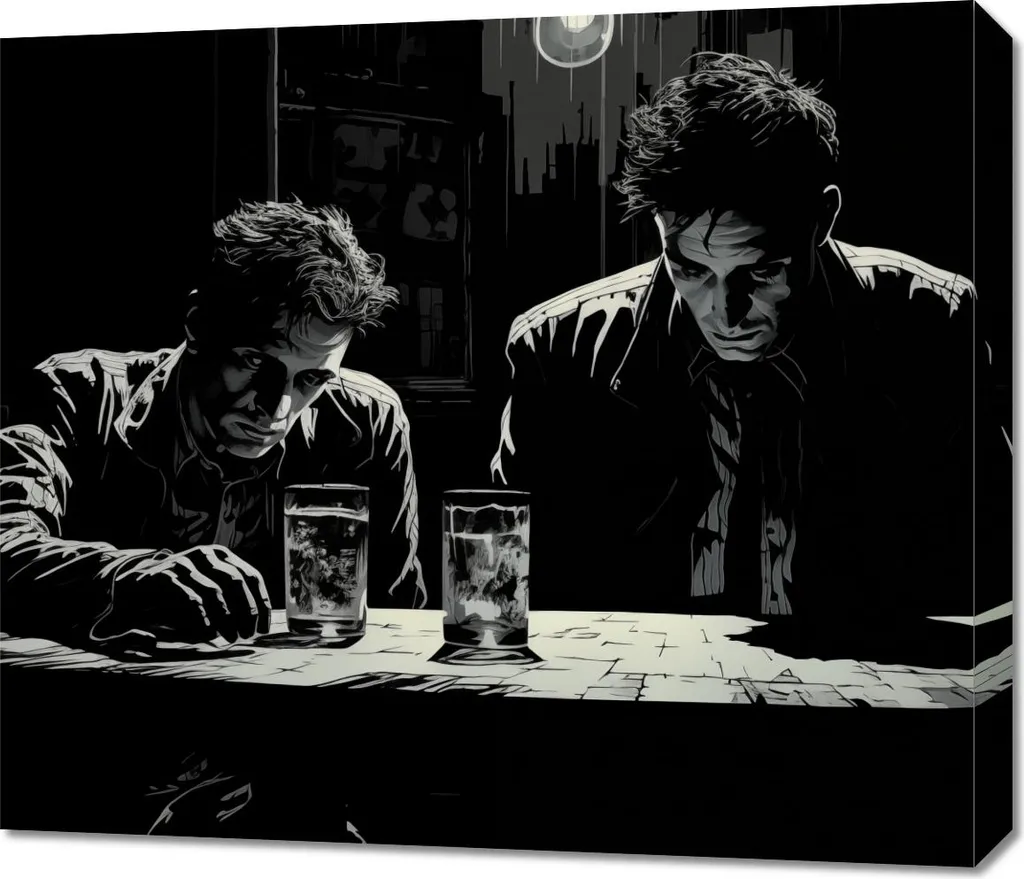 Image 70 x 60 cm Les conspirateurs : Tableau Déco Grand Format Salon