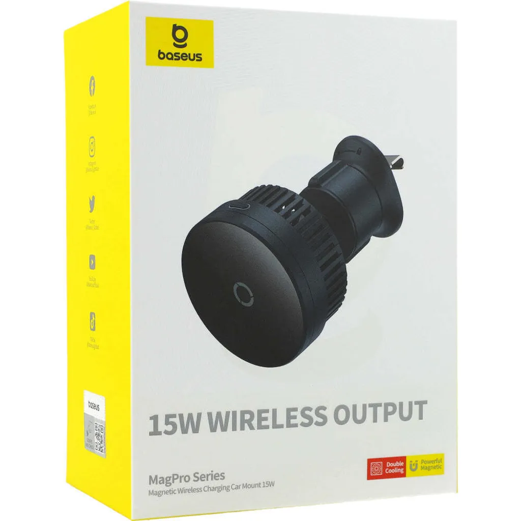 Baseus MagPro Caricatore Auto Wireless 15W - Design Magnetico Premium Nero - 28