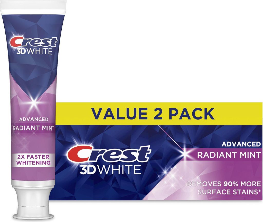 Crest 3D White Advanced Radiant Mint Zahnpasta, 93 g, 2er-Pack