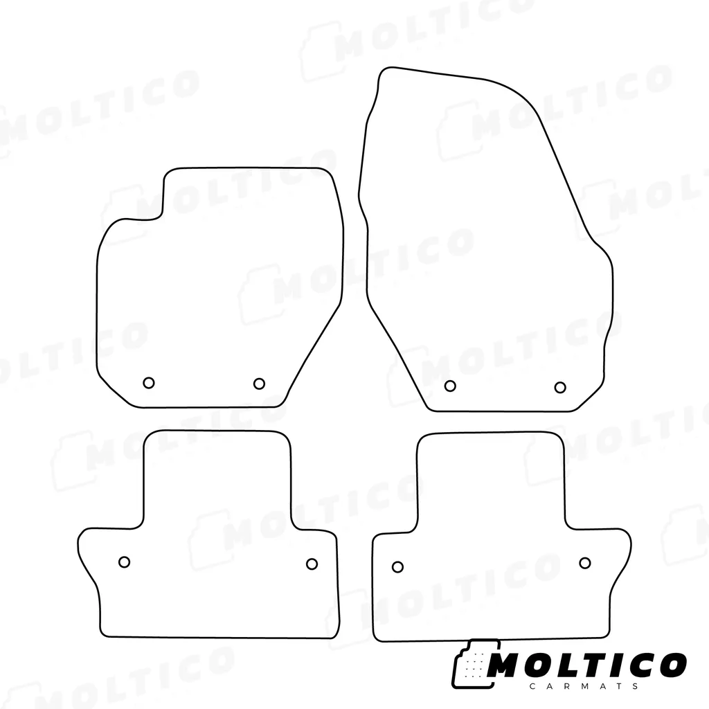 moto-MOLTICO Tappetini Auto Velours Tappetini Auto Nero Set 4 pezzi adatto per Volvo S60 II V60 2010-2018 (Blu - cuciture decorative) - 2