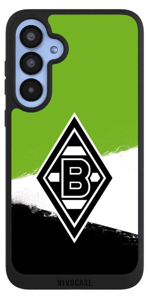 NIVOCASE Handyhülle für Samsung Galaxy A55 5G Hülle NIVOpure Case Schwarz Borussia Mönchengladbach Offizielles Lizenzprodukt BMG