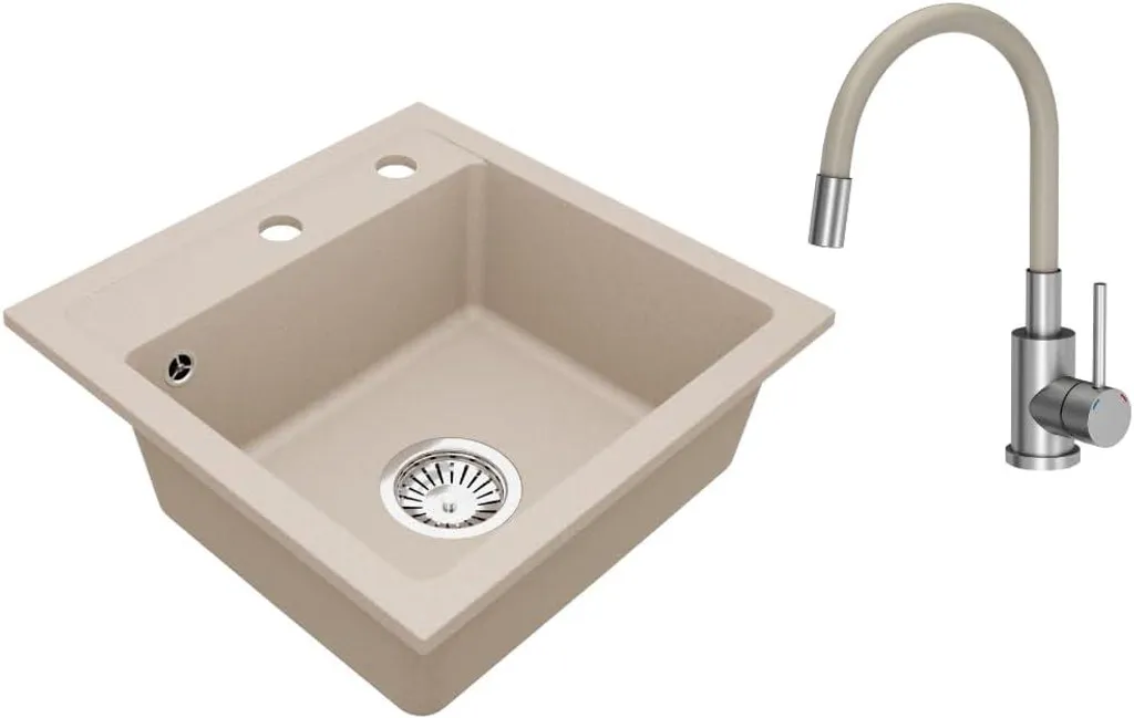 Lavello Granito 44x44 Beige VBChome: Qualità Vera per la Tua Cucina