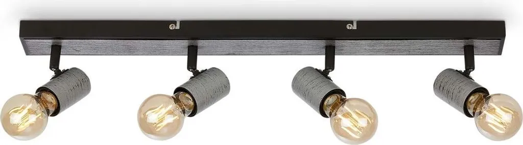 Lampada da soffitto Spot orientabile 4xE27 60W IP20 argento anticato metallo Briloner
