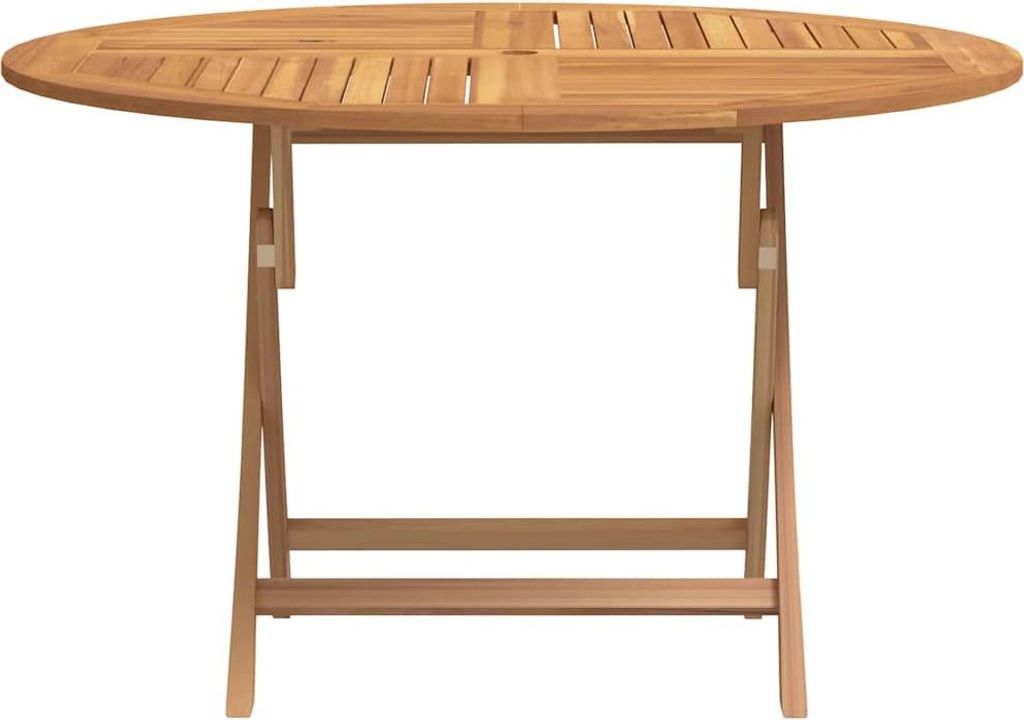 VidaXL Gartentisch Klappbar 110x75cm Aus Massivholz Teak - Praktisch Mit Sonnenschirm-Loch