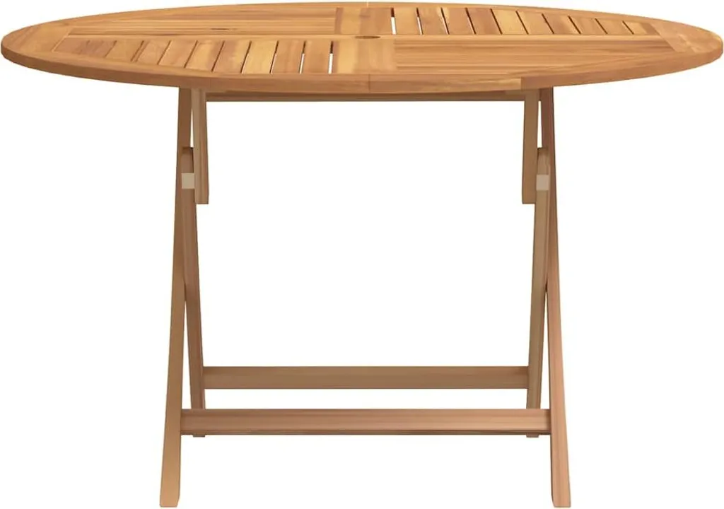 Table pliante de jardin 110 cm en teck massif résistant aux intempéries