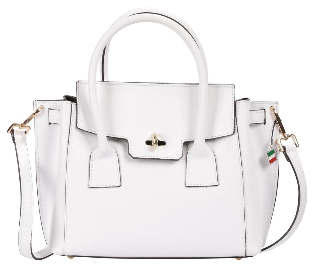 Florence Damen Handtasche Leder Tasche weiß OTF848W1