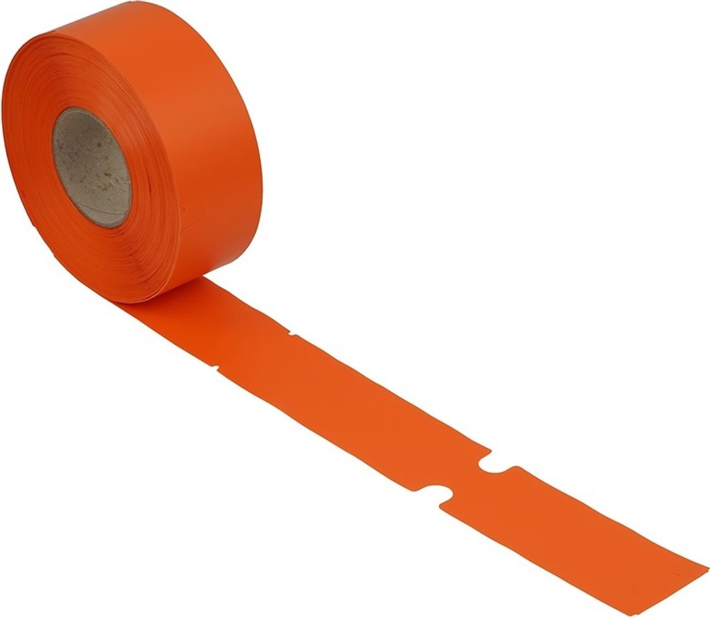 Schlaufenetiketten 381 x 69 mm - 1000 Stück in orange