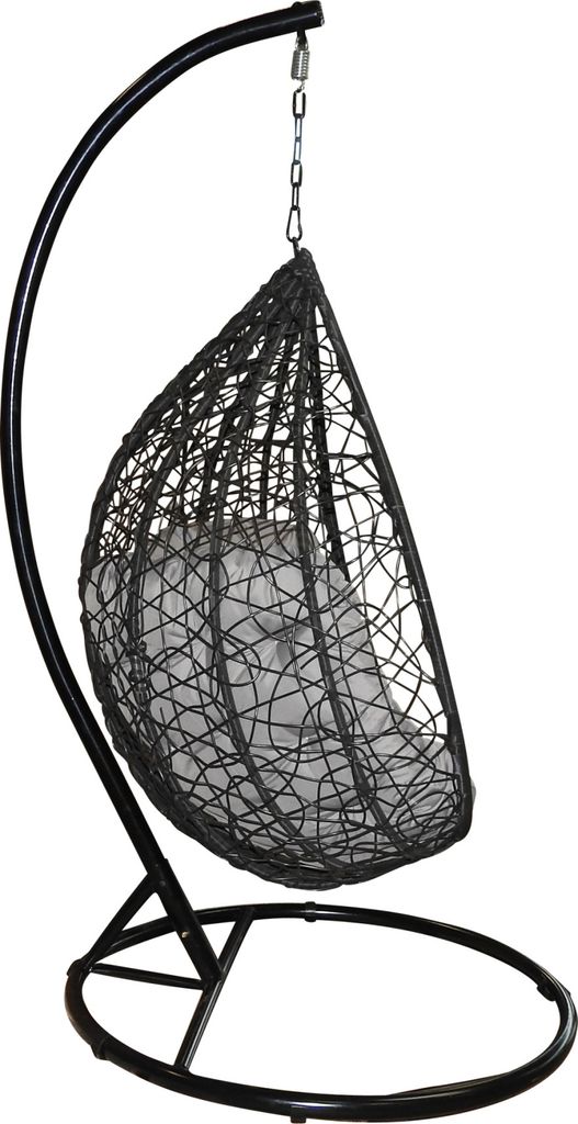 Korb Hängesessel mit Gestell + Kissen Hängestuhl Lounge Produktbild 4