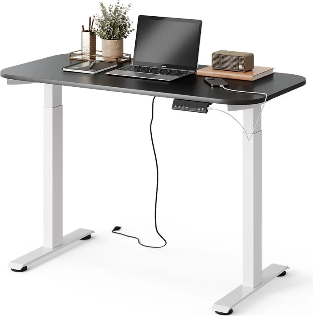 Bureau télétravail ergonomique Vicco Elevate 120x60cm blanc et gris - 6