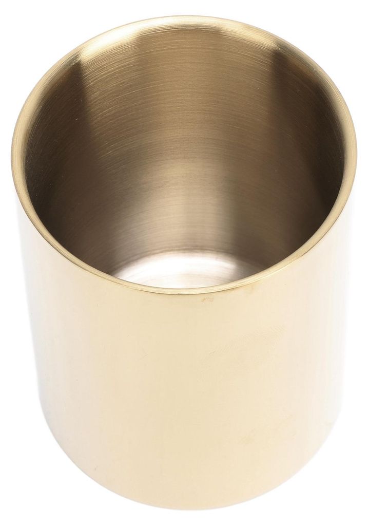 Porte-stylo rond en acier inoxydable, vase à fleurs en or, Image du produit 