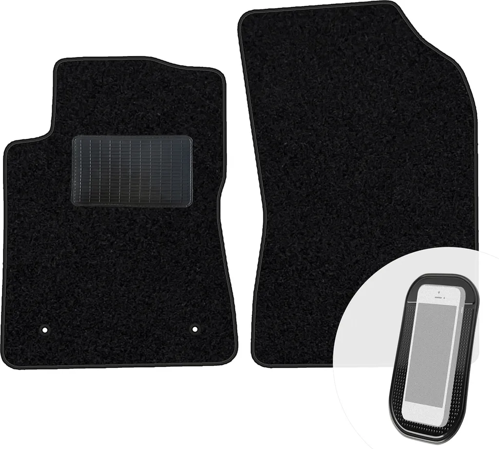 moto-MOLTICO tappetini anteriori auto velours tappetini auto nero set tappetini auto 2 pezzi adatto per Citroen C3 III dal 2016