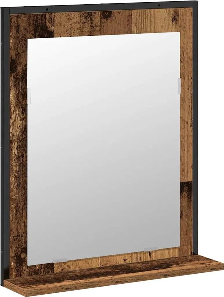 Arredo Bagno Sospeso 2 Pezzi Legno Marrone | Design Contemporaneo Wall-Mounted - 4