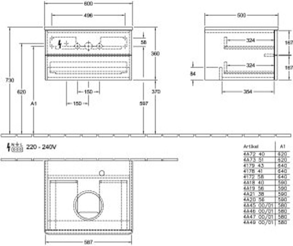 Villeroy & Boch K18012PD WTUS Antao K18_1 600x360x500mm