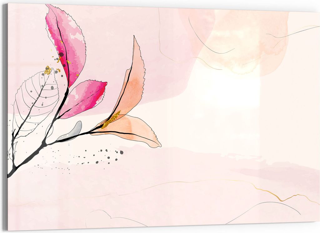 DEQORI Glasbild Echtglas 90x60 cm 'Hineinragende Zweige' Produktbild 
