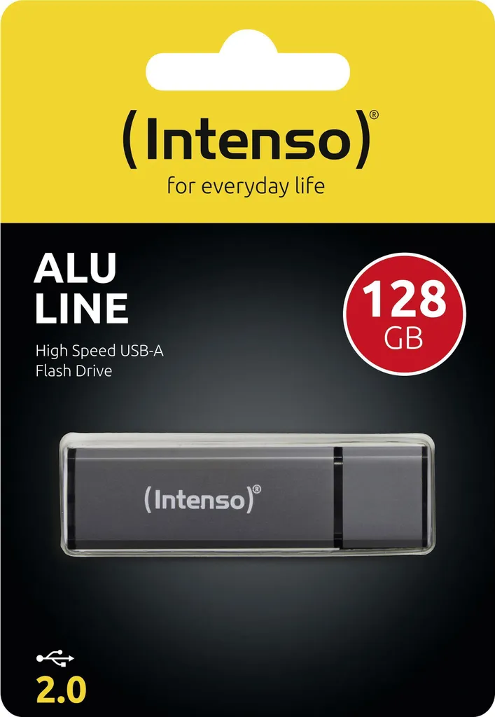 Intenso Alu Line 128GB USB 2.0 Antracite | Backup Sicuro per Ufficio