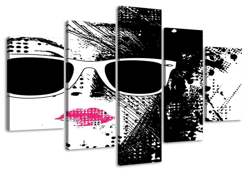 5518 Abstrakt Leinwandbild 5-teilig 160x80 cm