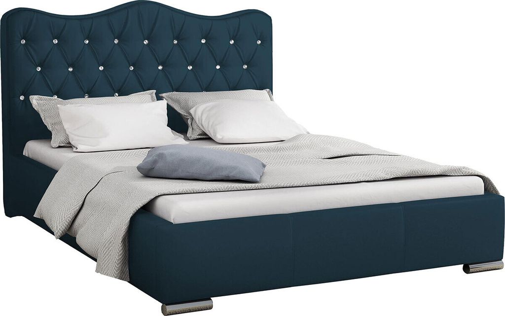 MIRJAN24 Polsterbett Santorini, Lattenrost ist integriert, Bettkasten für die Bettwäsche mit Gasdruckfeder (Farbe: Manila 25, Größe: 140 x 200 cm)