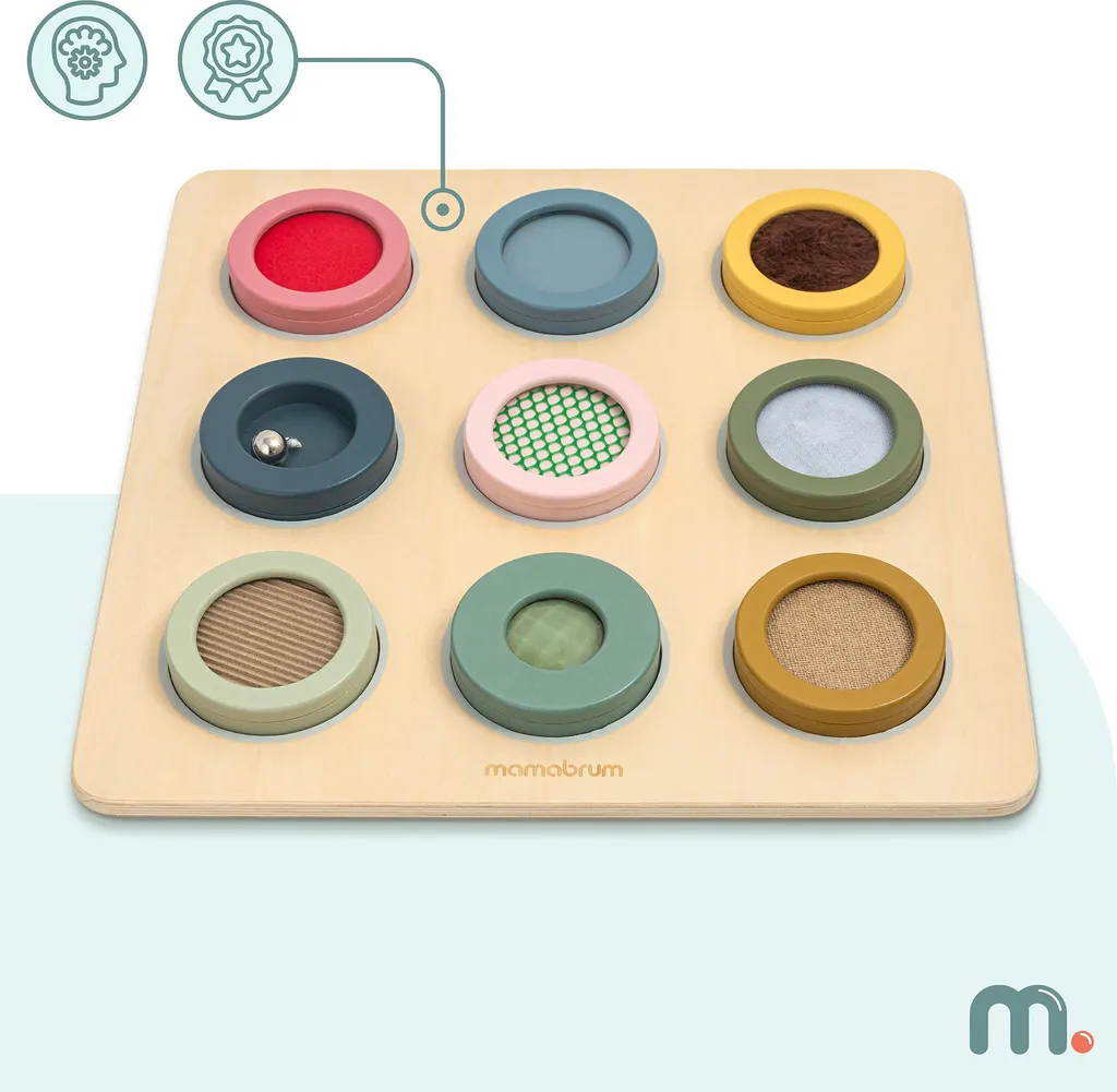 Planche Montessori pour Développer le Toucher - Tableau Bois 9 Textures
