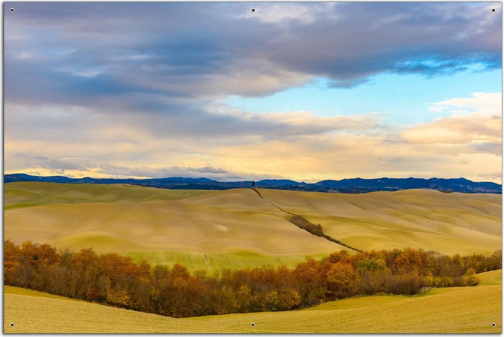 Wallario Outdoor-Poster für Garten oder Balkon, Motiv Herbst in der Toskana, in ca. 61 x 91,50 cm