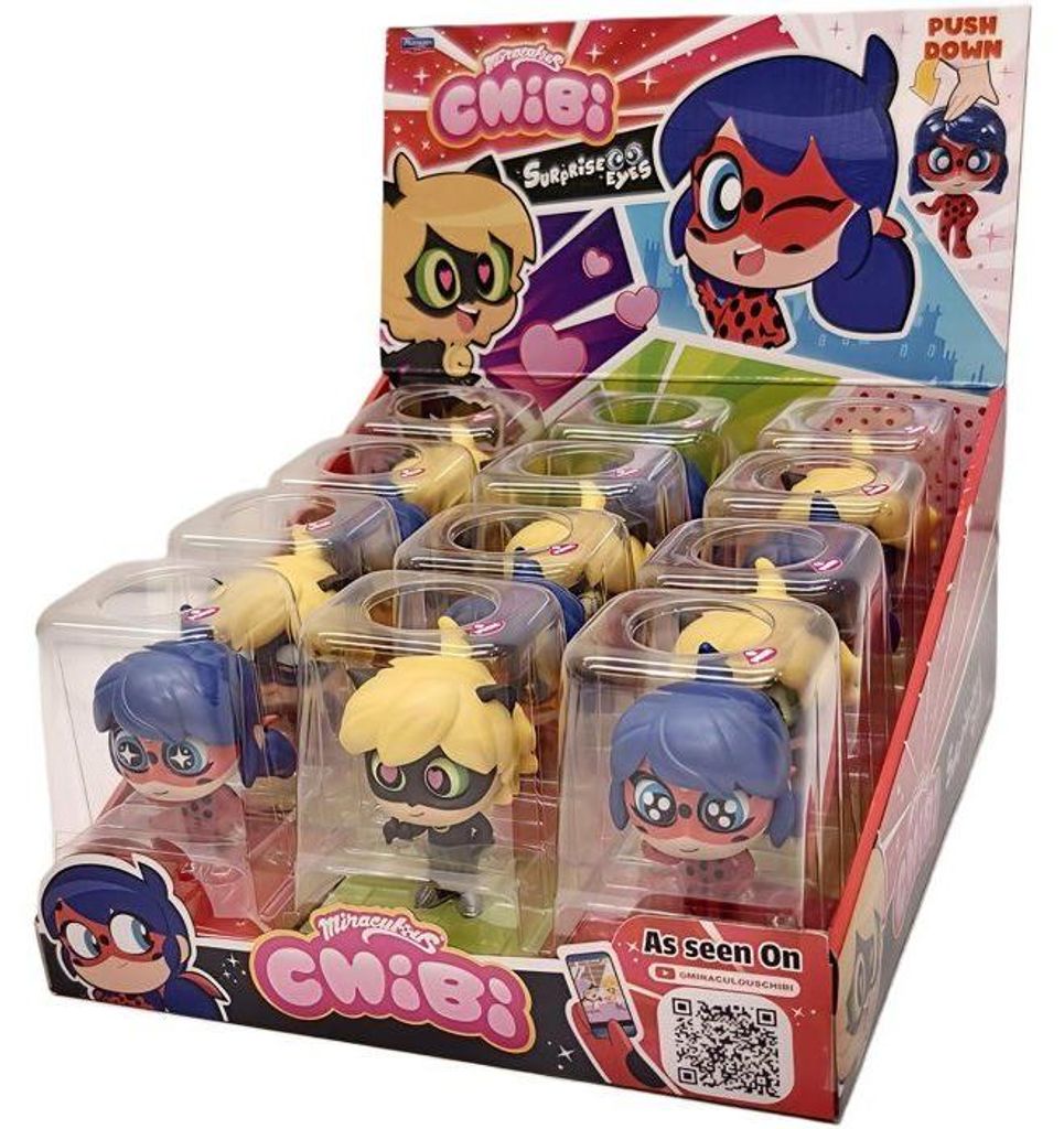 Chibi Figur Überraschung, Miraculous, BANDAI, Zufälliges Modell, Chibi Eyes Surprise