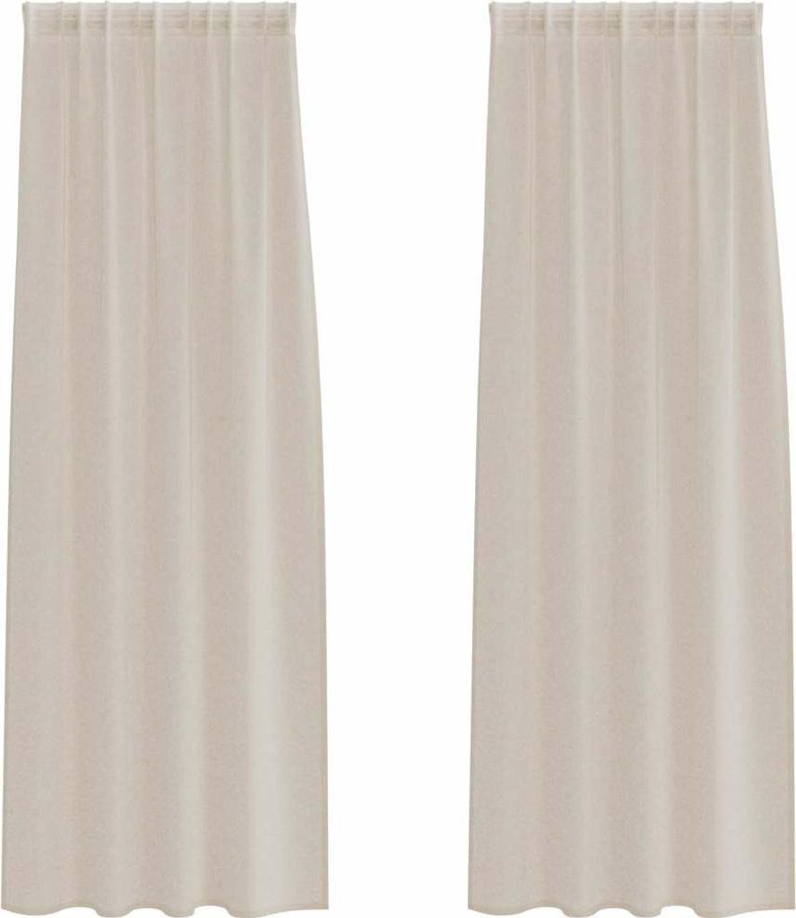 vidaXL Voile-Vorhang mit Vorhängen 2 pcs Sand 260 x 140 cm Polyester