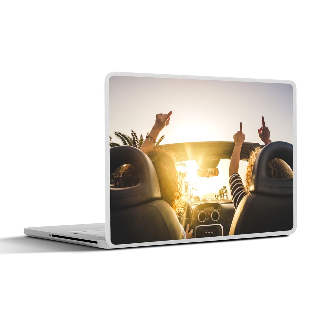 MuchoWow Laptop Aufkleber Sticker Cover Frauen - Auto - Sommer 31x22.5 cm - Laptop-Deko