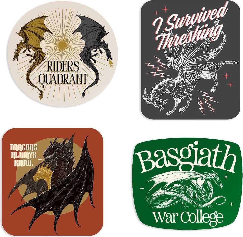 Rebecca Yarros's Fourth Wing: Dragon Rider Stickers - Sticker Set of 4