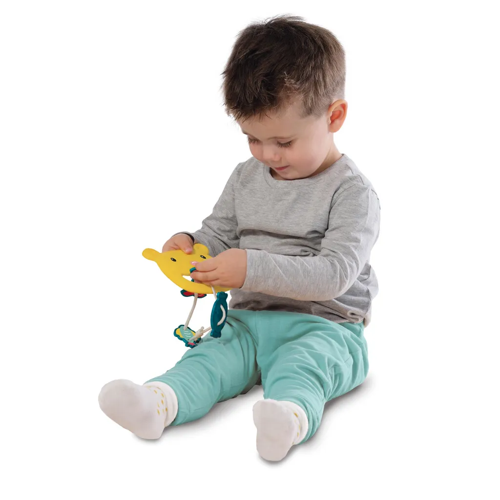 Doudou ours multicolore pour bébé SES Creative Tiny Talents 0.5 an doux