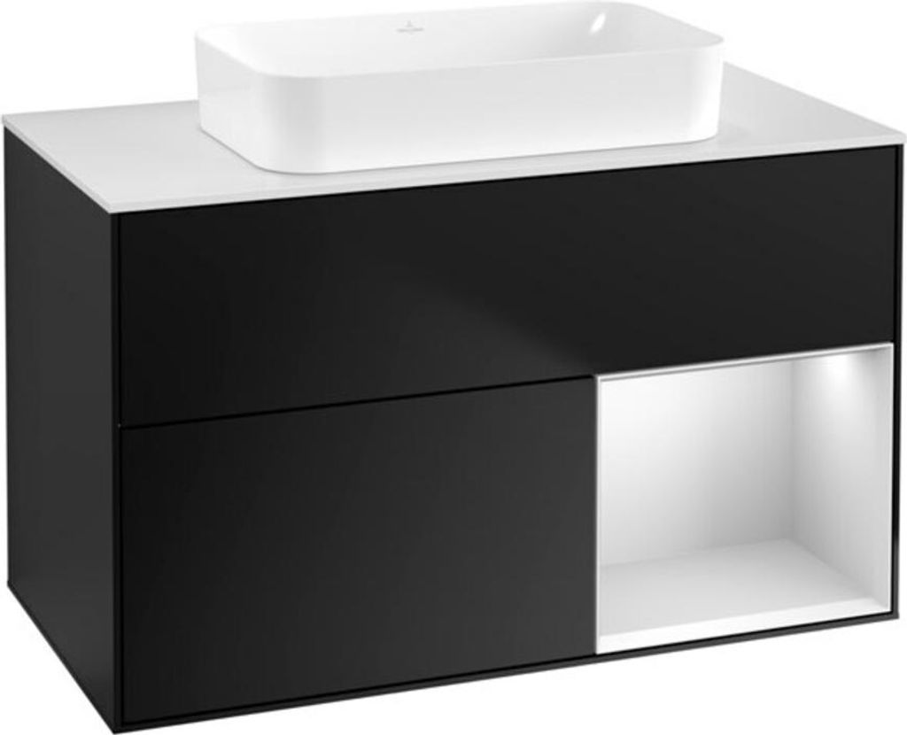 Villeroy & Boch V&B Waschtischunterschrank FINION 1000x603x501mm m Apl. Gl wh ma Regalelem
