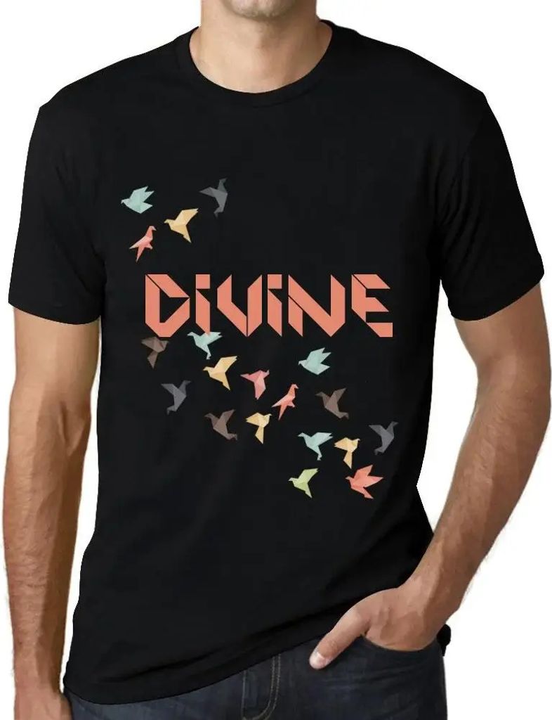 Herren Grafik T-Shirt Origami göttlich – Origami Divine – Öko-Verantwortlich Vintage Jahrgang Kurzarm Lustige Druck Geburtstag Geschenk Mann