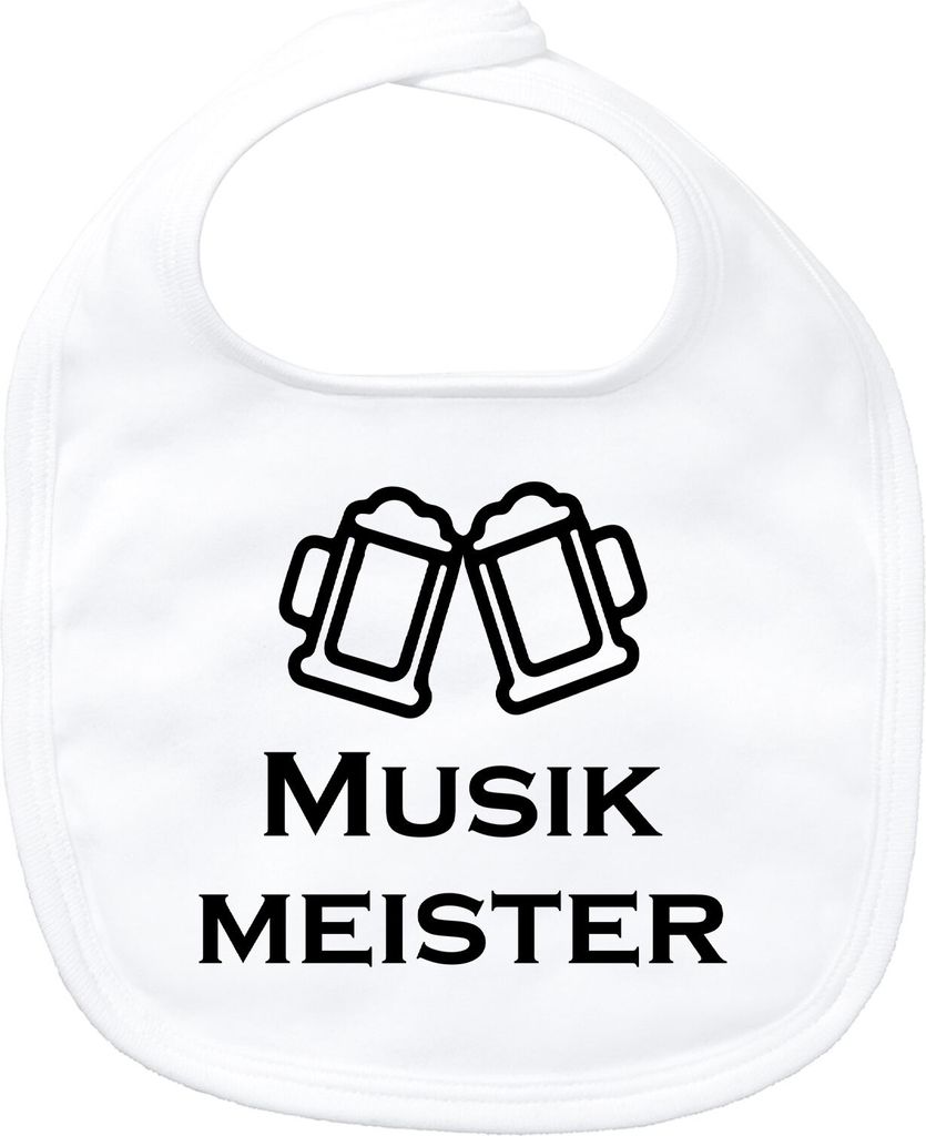 Huuraa Baby Lätzchen Musikmeister Spielmanszug White Klettverschluss Baumwolle Latz Geschenkidee