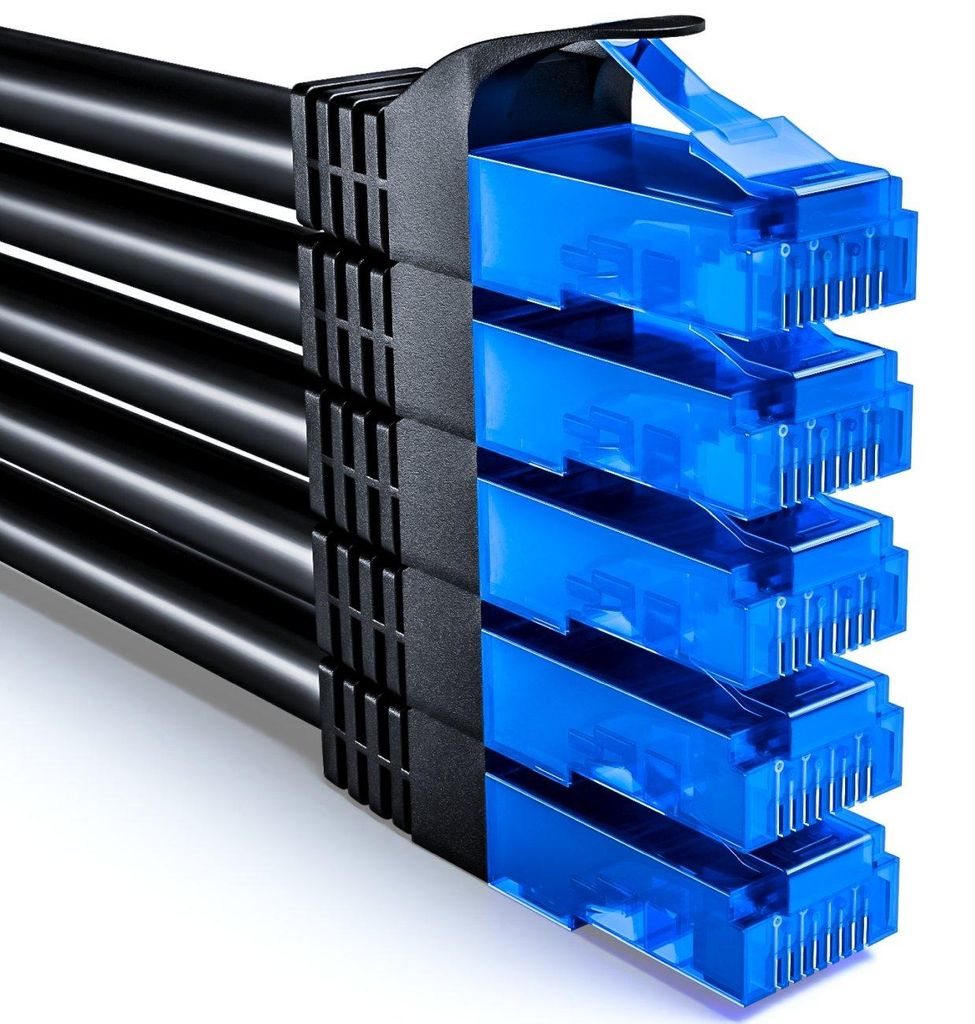 deleyCON 1m CAT6 Netzwerkkabel Set U-UTP RJ45, 5 Stück - Produktbild 