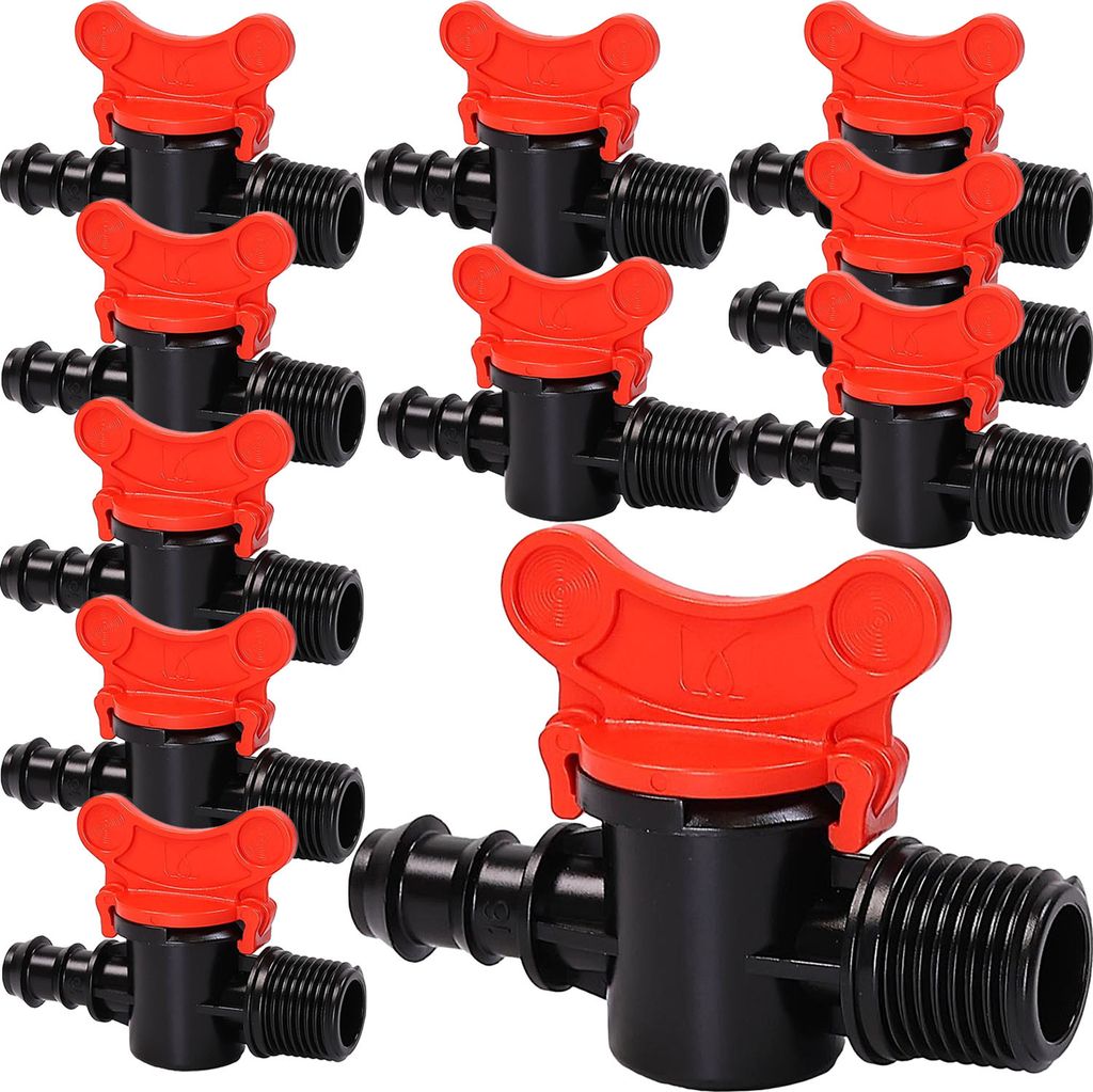 Kugelhahn 1/2" 16mm mit Außengewinde Tropfschlauch Absperrhahn Bewässerung 10x