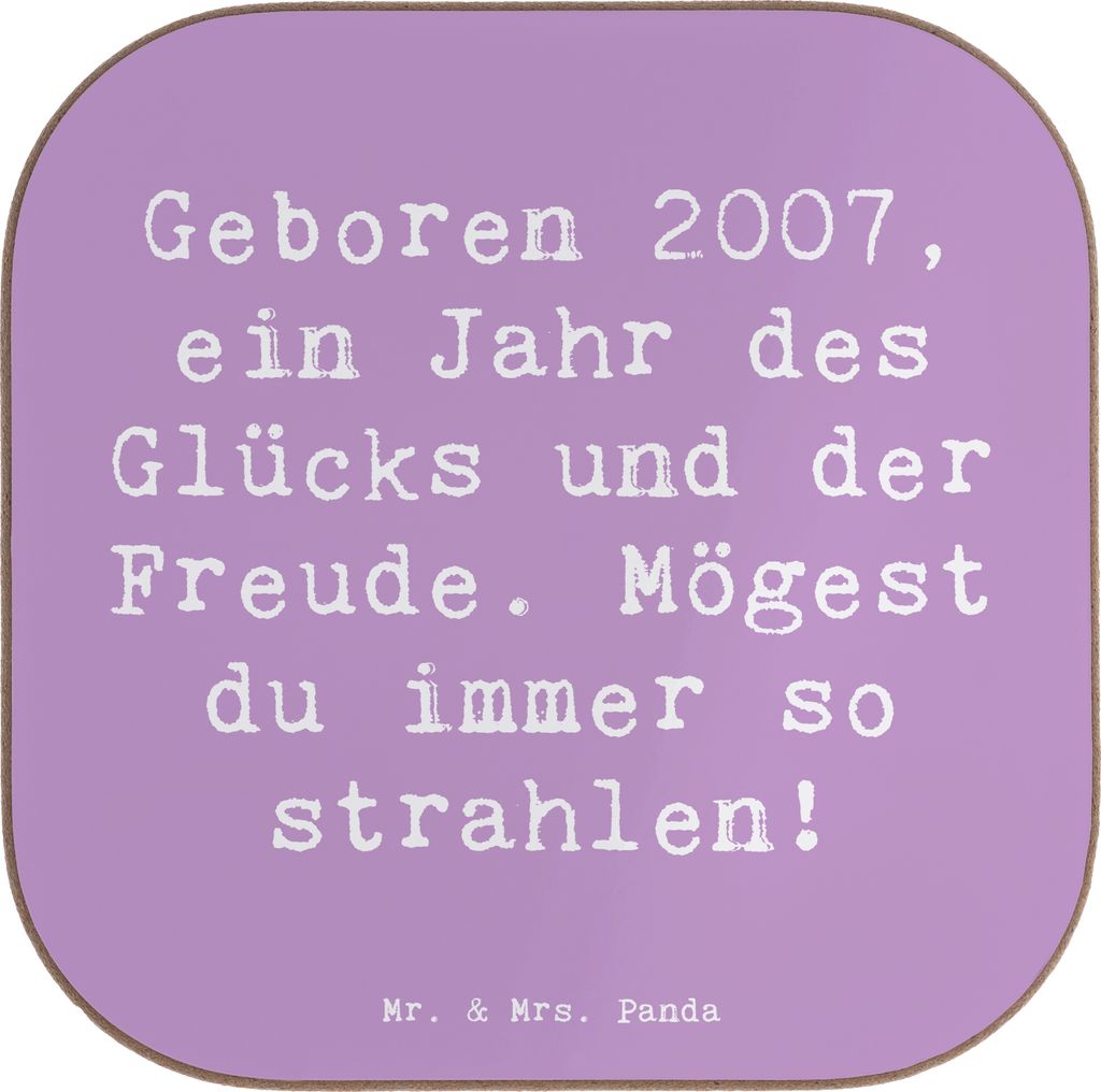 Mr. & Mrs. Panda Untersetzer für Gläser Spruch 2007 Geburtstag - Lavendeltraum - Geschenk, Happy Birthday, bieruntersetzer, feiern, Jubiläum, Co...