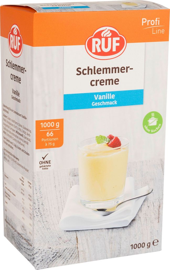 A product box for RUF Schlemmercreme Vanille.
