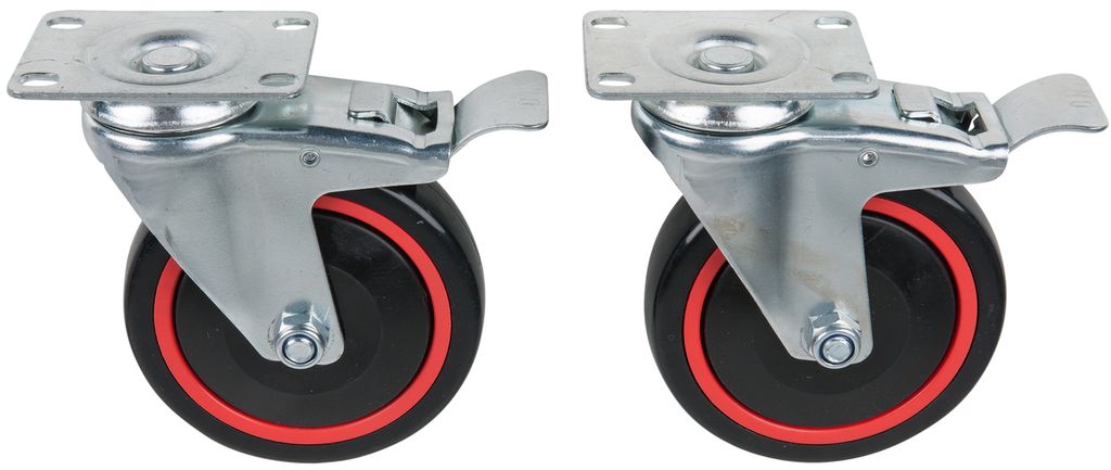 KS Tools RACINGline Lenkrollensatz, mit Roll- und Drehbremse, inkl. Schrauben