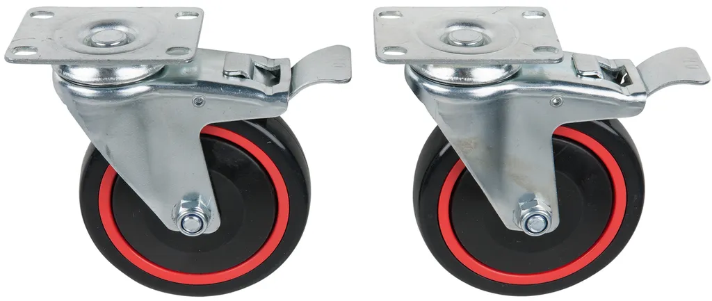KS Tools RACINGline Jeu de Roulettes Pivotantes avec Frein et Vis