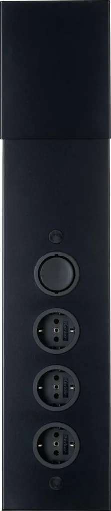 Presa Sicura Angolare Nera Thebo STS3007 per Cucina e Casa 3 Posti