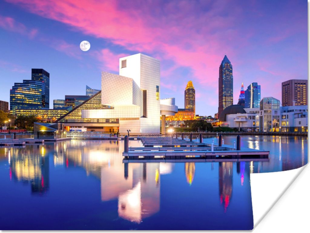 MuchoWow Poster Wasser - Architektur - Stadt - Luft 160x120 cm - Foto Plakat