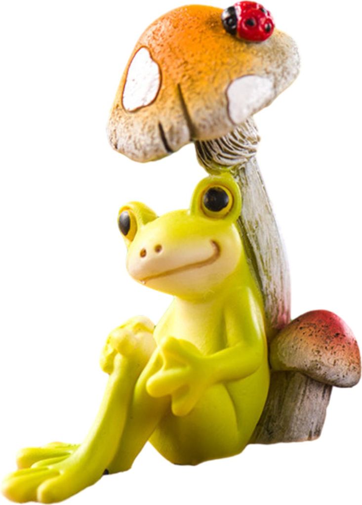 Cartoon-Froschfigur, Harz, Pilz, lesend, liegend, Gitarre, Froschstatue, Skulptur, für drinnen und draußen, Garten, Blumentopf, Dekoration, Ornament