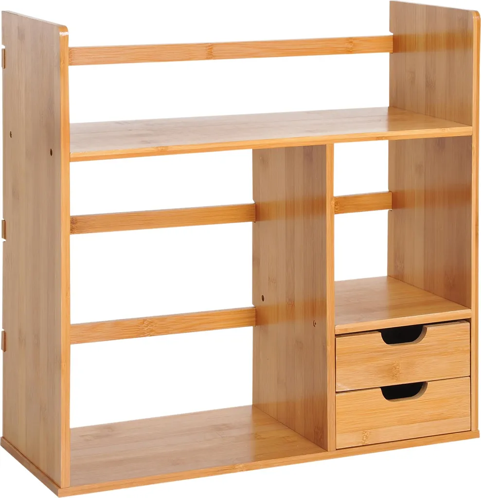 Fini le Désordre : Organiseur de Bureau avec Tiroirs en Bambou Véritable