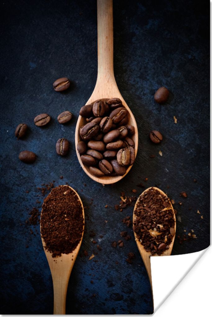 MuchoWow Poster Kaffeebohnen auf Schöpfkellen 60x90 cm - Wanddekoration
