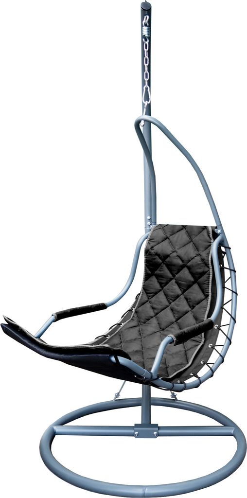 Aga Hängesessel Domingo mit Gestell – Schwarz, Hängeschaukel für Garten & Balkon, Indoor und Outdoor, Wetterfest & Ergonomisch