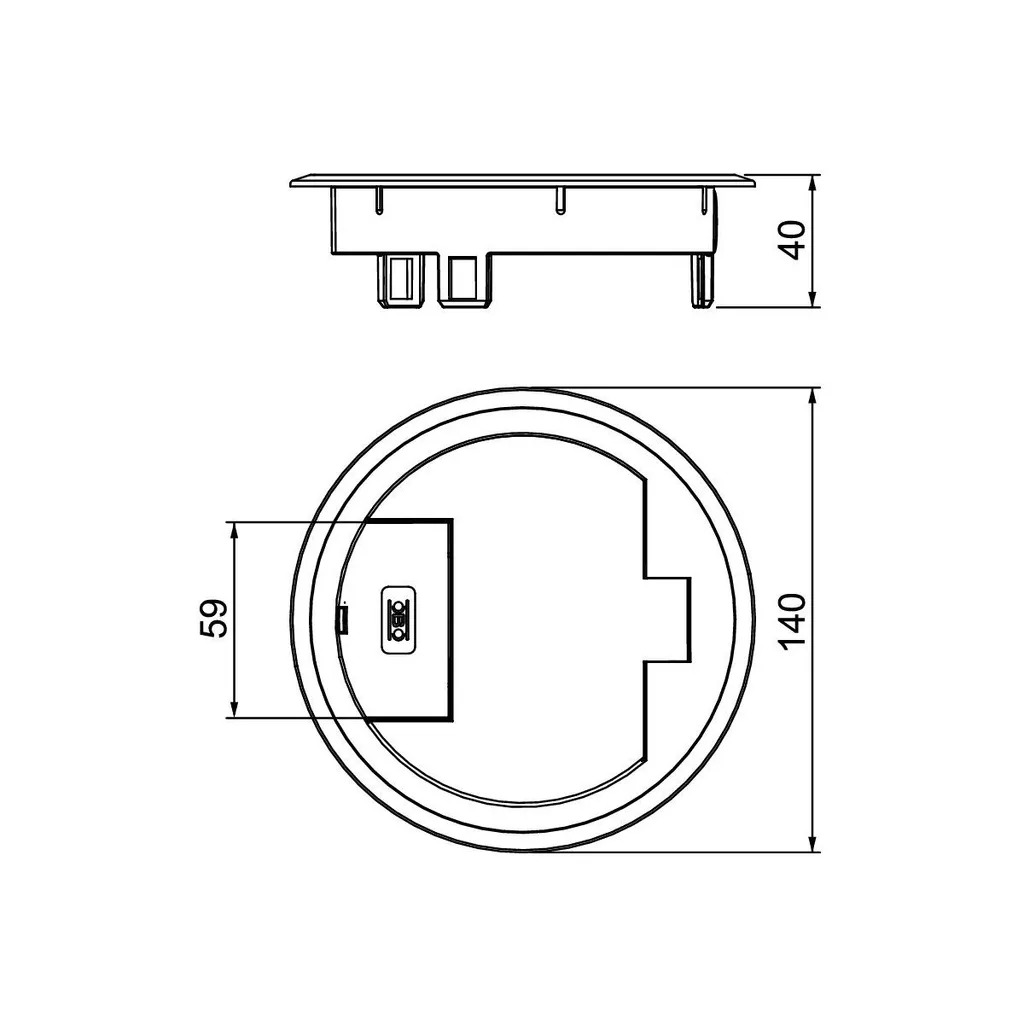 Solution de montage pour prises de sol rondes OBO Bettermann RAL9011
