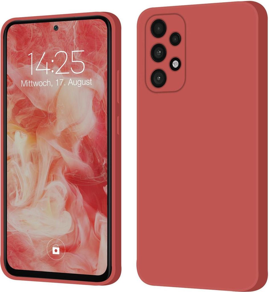 Hülle für Samsung Galaxy A72 Case Cover Bumper Silikon Softgrip Schutzhülle Farbe: Rot