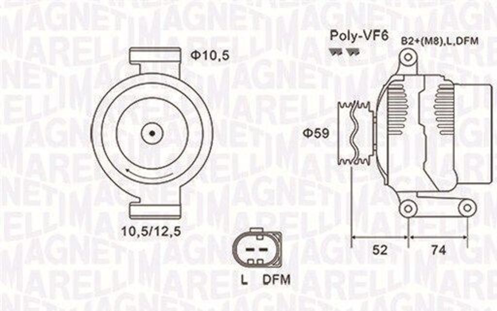 MAGNETI MARELLI 063731928010 - Lichtmaschine für Jumper, Ducato, Transit Tourneo, Transit, Boxer