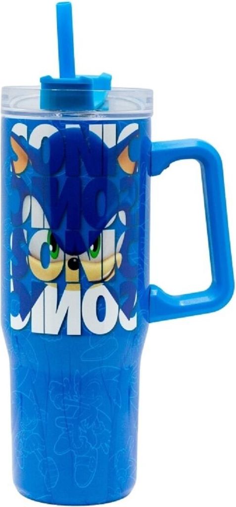 Sonic the Hedgehog Trinkflasche Thermobecher mit Strohhalm 940ml